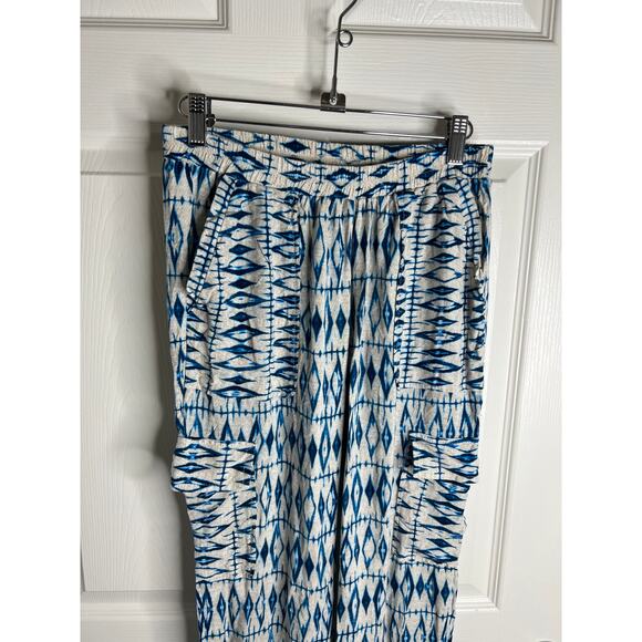8 Days A Week by Frankie's Bikinis Women's Pull-On Pants Blue/White ~ Size S - Picture 2 of 8